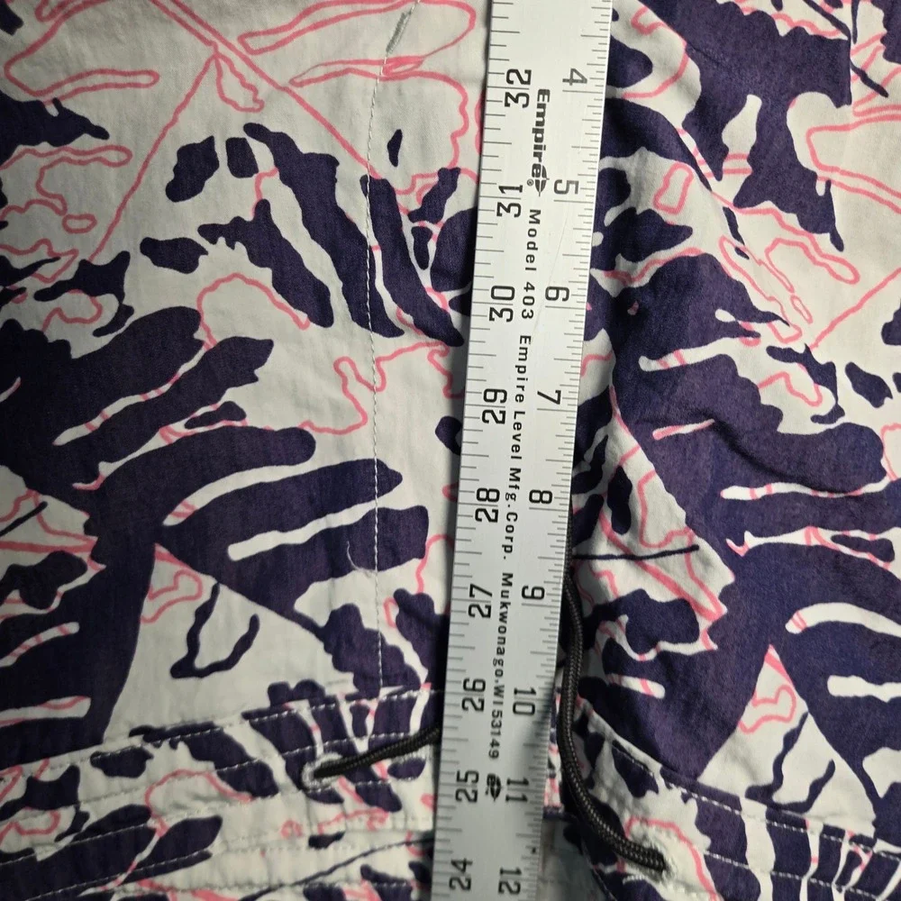 Levis Mens Hybrid Board Shorts Large Tropical Fern Leaf Print Navy Pink White